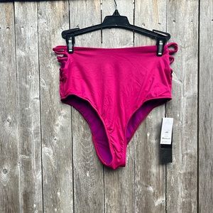 B.Swim Orchid Lani Hi-Waist Bikini Bottom,Size Medium,NWT